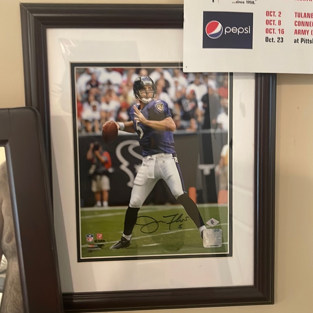 Signed Joey Flacco signed framed photo